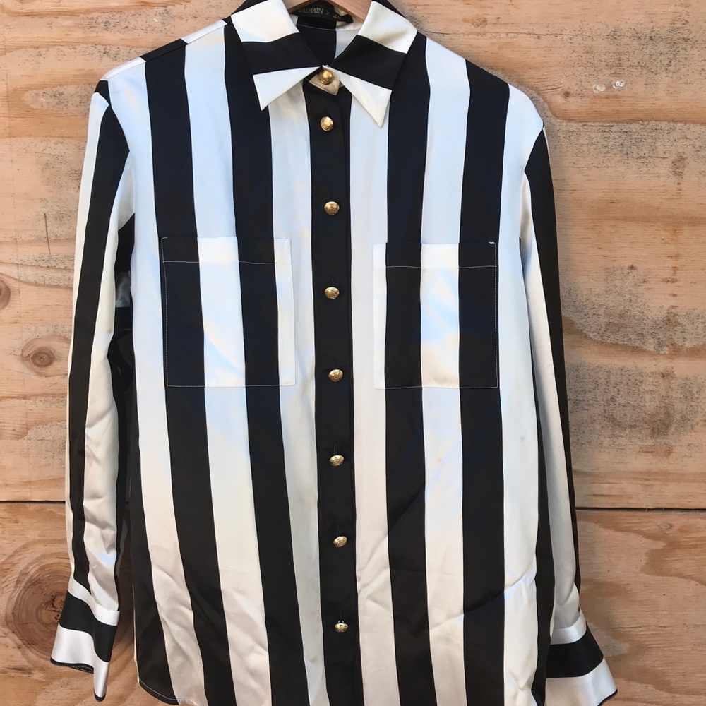 Balmain x H&M collab striped button up shirt - Picture 6 of 6